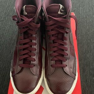 Maroon Patent Leather Blazer Sneakers